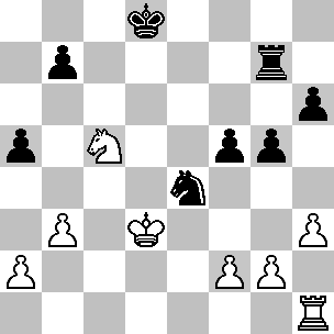 Wit: Kh2, Th1, Pc5, pi a2, b3, f2, g2, h3; Zwart: Kd8, Tg7, Pe4, pi a5, b7, f5, g5, h6