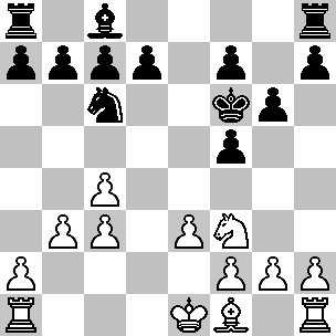 Wit: Ke1, Ta1, Th1, Lf1, Pf3, pi a2, b3, c3, c4, e3, f2, g2, h2; Zwart: Kf6, Ta8, Th8, Lc8, Pc6, pi a7, b7, c7, d7, f5, f7, g6, h7